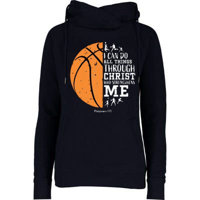 Philippians 4 13 I Can Do All Things Christian Basketball Womens Funnel Neck Pullover Hood