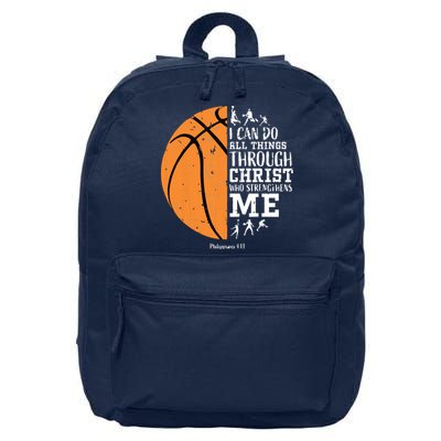Philippians 4 13 I Can Do All Things Christian Basketball 16 in Basic Backpack