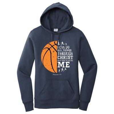 Philippians 4 13 I Can Do All Things Christian Basketball Women's Pullover Hoodie