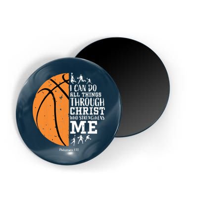 Philippians 4 13 I Can Do All Things Christian Basketball Magnet