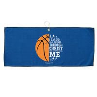 Philippians 4 13 I Can Do All Things Christian Basketball Large Microfiber Waffle Golf Towel