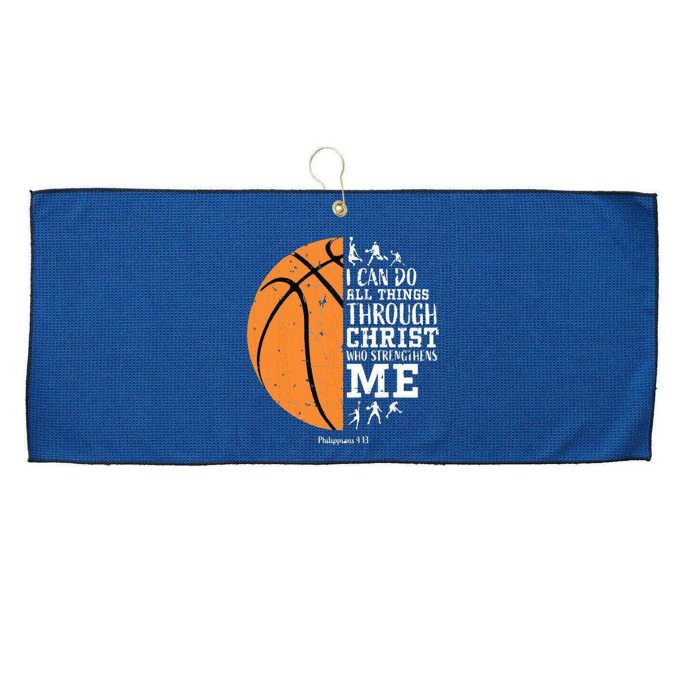 Philippians 4 13 I Can Do All Things Christian Basketball Large Microfiber Waffle Golf Towel