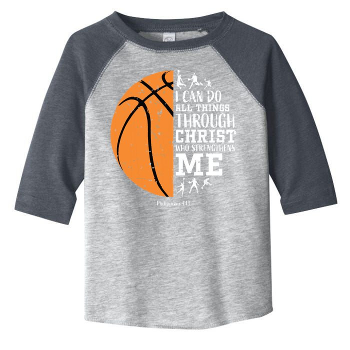 Philippians 4 13 I Can Do All Things Christian Basketball Toddler Fine Jersey T-Shirt