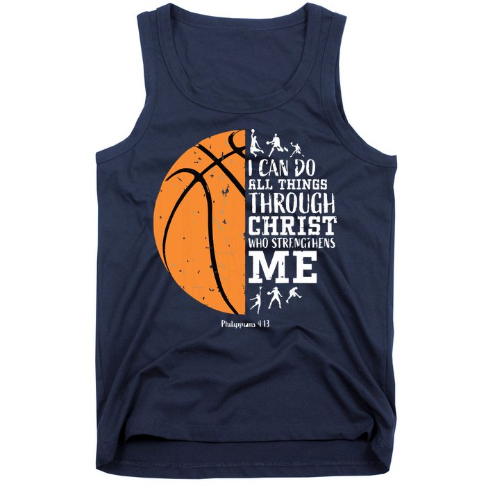 Philippians 4 13 I Can Do All Things Christian Basketball Tank Top