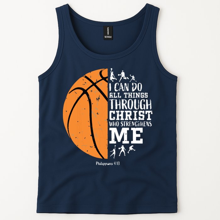 Philippians 4 13 I Can Do All Things Christian Basketball Tank Top