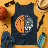 Philippians 4 13 I Can Do All Things Christian Basketball Tank Top