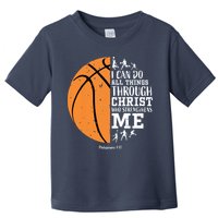 Philippians 4 13 I Can Do All Things Christian Basketball Toddler T-Shirt