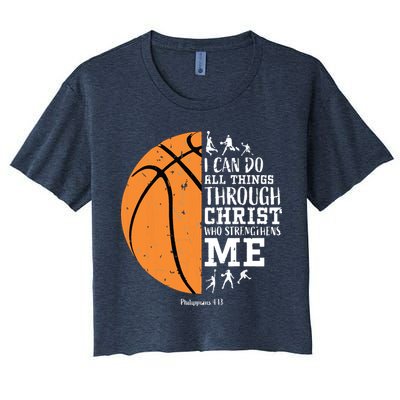 Philippians 4 13 I Can Do All Things Christian Basketball Crop Top