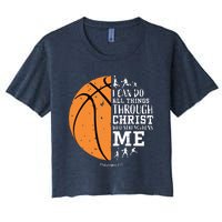 Philippians 4 13 I Can Do All Things Christian Basketball Women's Crop Top Tee