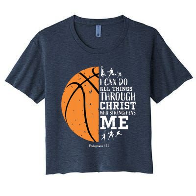 Philippians 4 13 I Can Do All Things Christian Basketball Women's Crop Top Tee