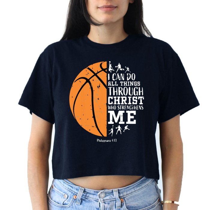 Philippians 4 13 I Can Do All Things Christian Basketball Crop Top