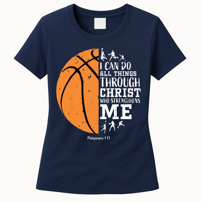 Philippians 4 13 I Can Do All Things Christian Basketball Womens T-Shirt