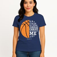 Philippians 4 13 I Can Do All Things Christian Basketball Womens T-Shirt