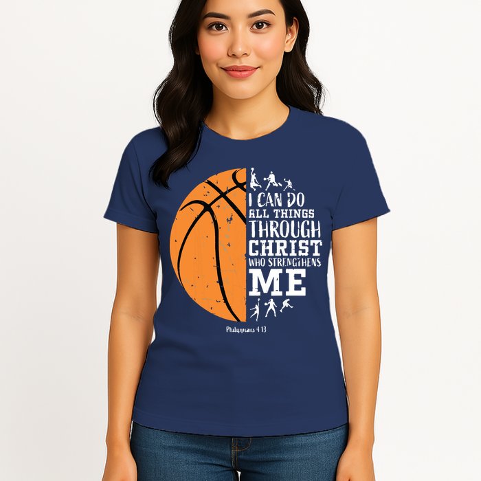 Philippians 4 13 I Can Do All Things Christian Basketball Womens T-Shirt