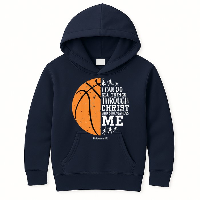 Philippians 4 13 I Can Do All Things Christian Basketball Kids Hoodie