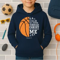Philippians 4 13 I Can Do All Things Christian Basketball Kids Hoodie