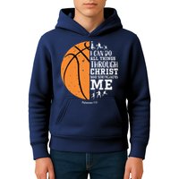 Philippians 4 13 I Can Do All Things Christian Basketball Kids Hoodie