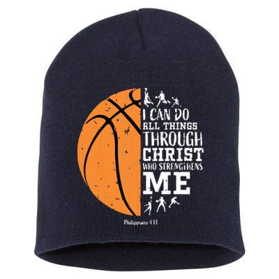 Philippians 4 13 I Can Do All Things Christian Basketball Short Acrylic Beanie