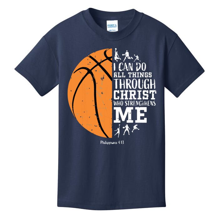 Philippians 4 13 I Can Do All Things Christian Basketball Kids T-Shirt