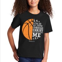 Philippians 4 13 I Can Do All Things Christian Basketball Kids T-Shirt