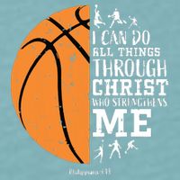 Philippians 4 13 I Can Do All Things Christian Basketball Sueded Cloud Jersey T-Shirt