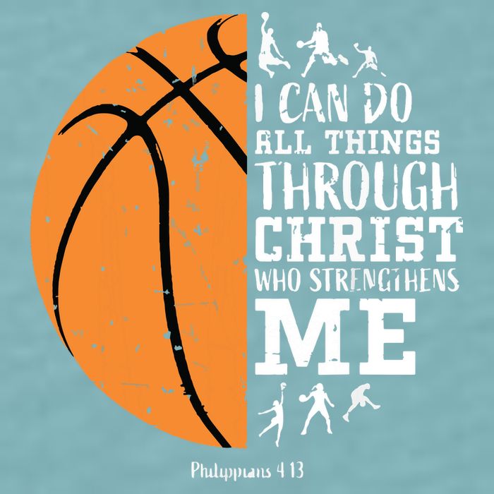 Philippians 4 13 I Can Do All Things Christian Basketball Sueded Cloud Jersey T-Shirt