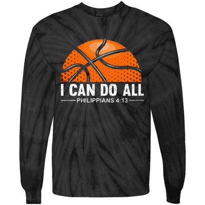 Philippians 4 13 I Can Do All Things Christian Basketball Tie-Dye Long Sleeve Shirt