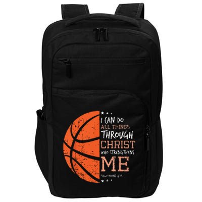 Philippians 4 13 I Can Do All Things Christian Basketball Impact Tech Backpack