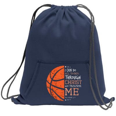 Philippians 4 13 I Can Do All Things Christian Basketball Sweatshirt Cinch Pack Bag