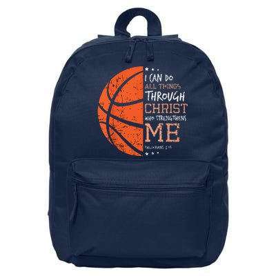 Philippians 4 13 I Can Do All Things Christian Basketball 16 in Basic Backpack