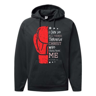 Philippians 4 13 I Can Do All Things Christian Boxing Performance Fleece Hoodie