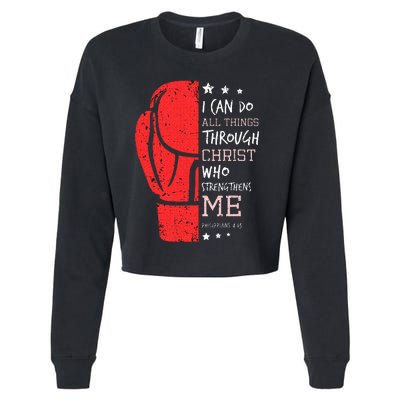 Philippians 4 13 I Can Do All Things Christian Boxing Cropped Pullover Crew