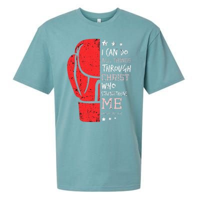 Philippians 4 13 I Can Do All Things Christian Boxing Sueded Cloud Jersey T-Shirt