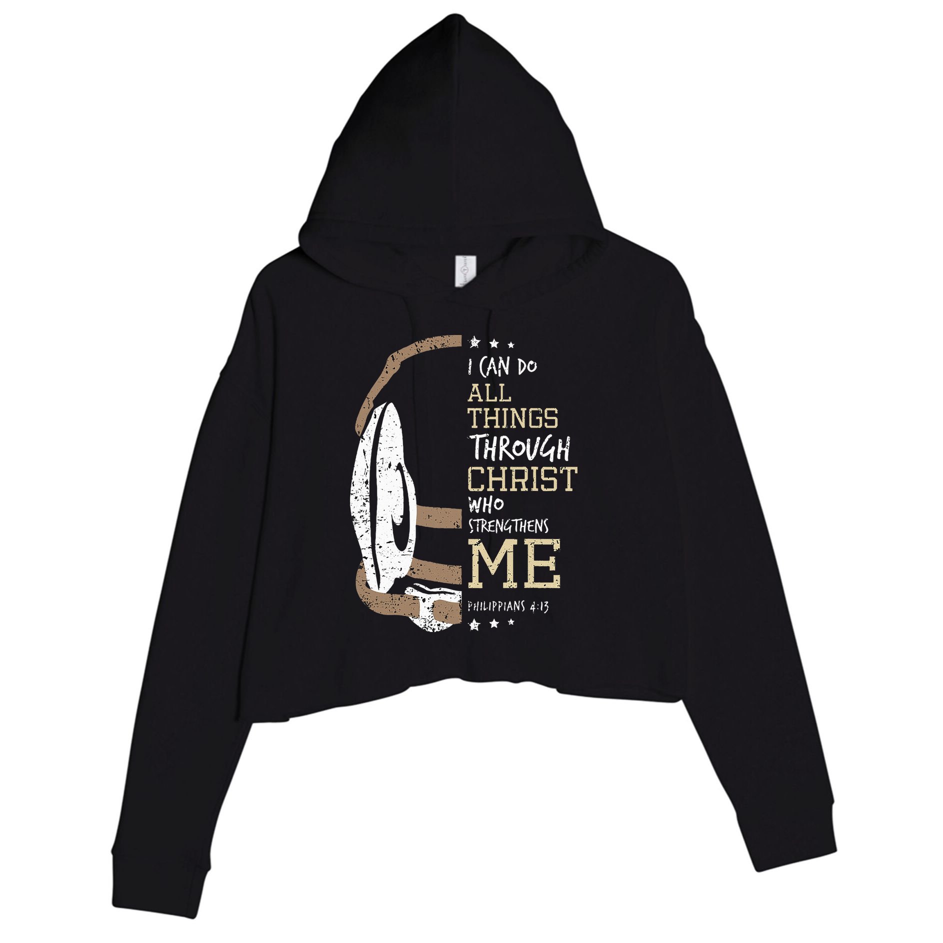 Philippians 4 13 I Can Do All Things Christian Wrestling Crop Fleece Hoodie