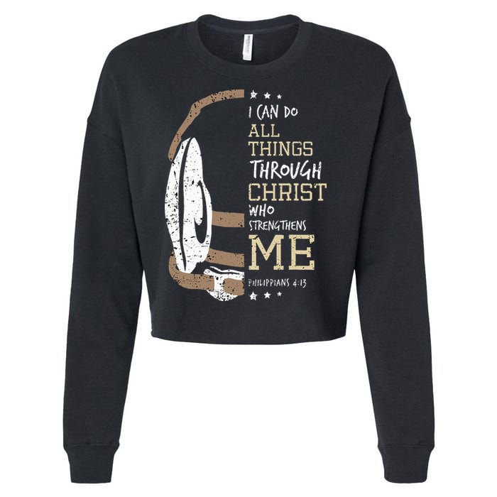 Philippians 4 13 I Can Do All Things Christian Wrestling Cropped Pullover Crew