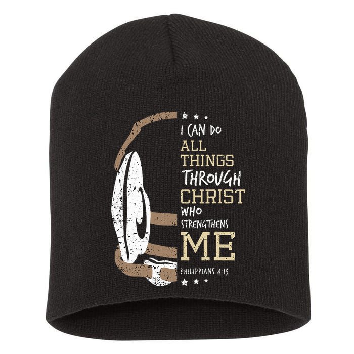 Philippians 4 13 I Can Do All Things Christian Wrestling Short Acrylic Beanie