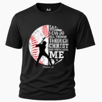 Philippians 4 13 I Can Do All Things Through Christ Who Strengthens Me Baseball Cooling Performance Crew T-Shirt