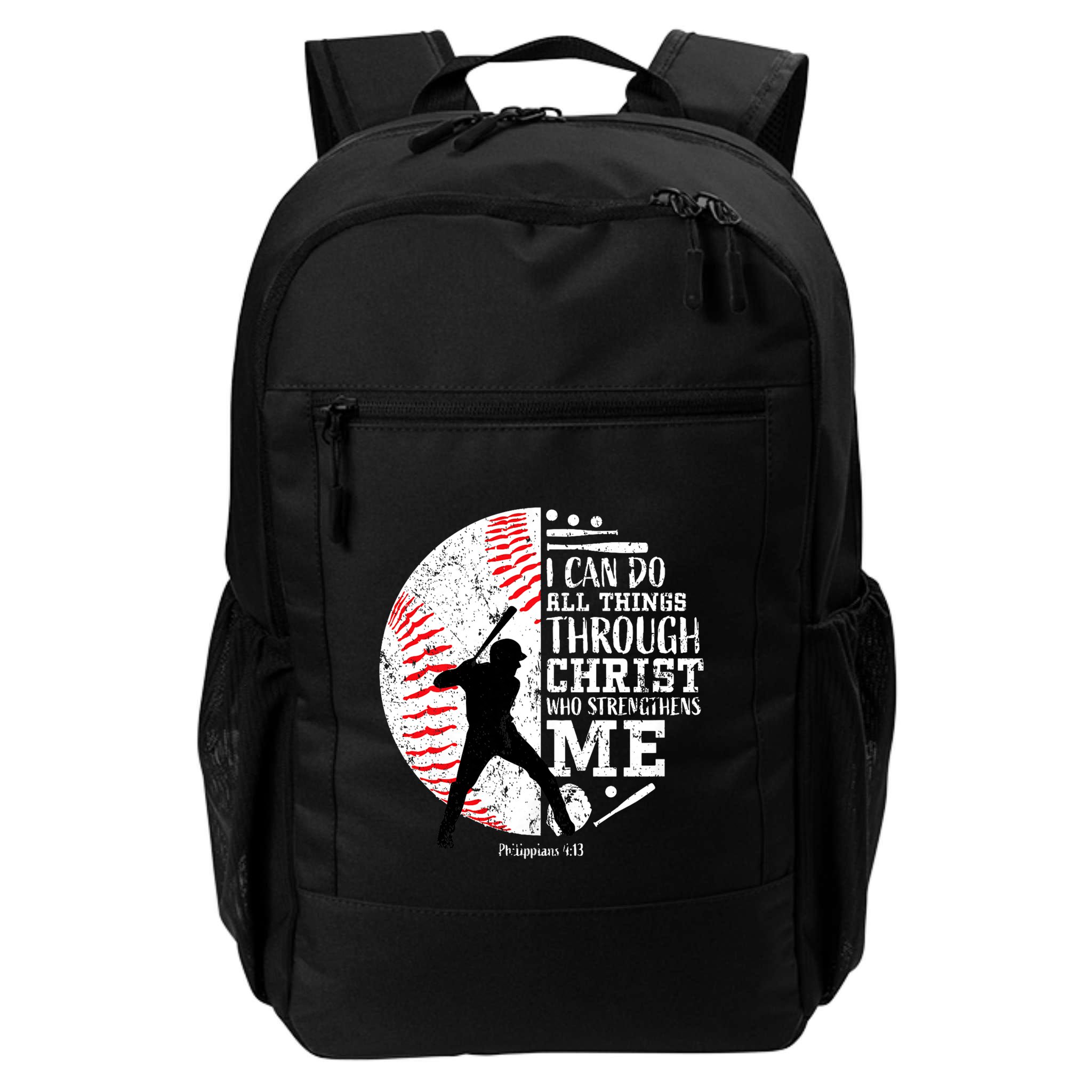 Philippians 4 13 I Can Do All Things Through Christ Who Strengthens Me Baseball Backpack