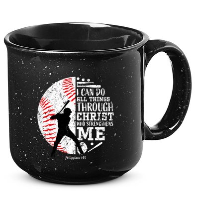 Philippians 4 13 I Can Do All Things Through Christ Who Strengthens Me Baseball 15oz Campfire Ceramic Mug