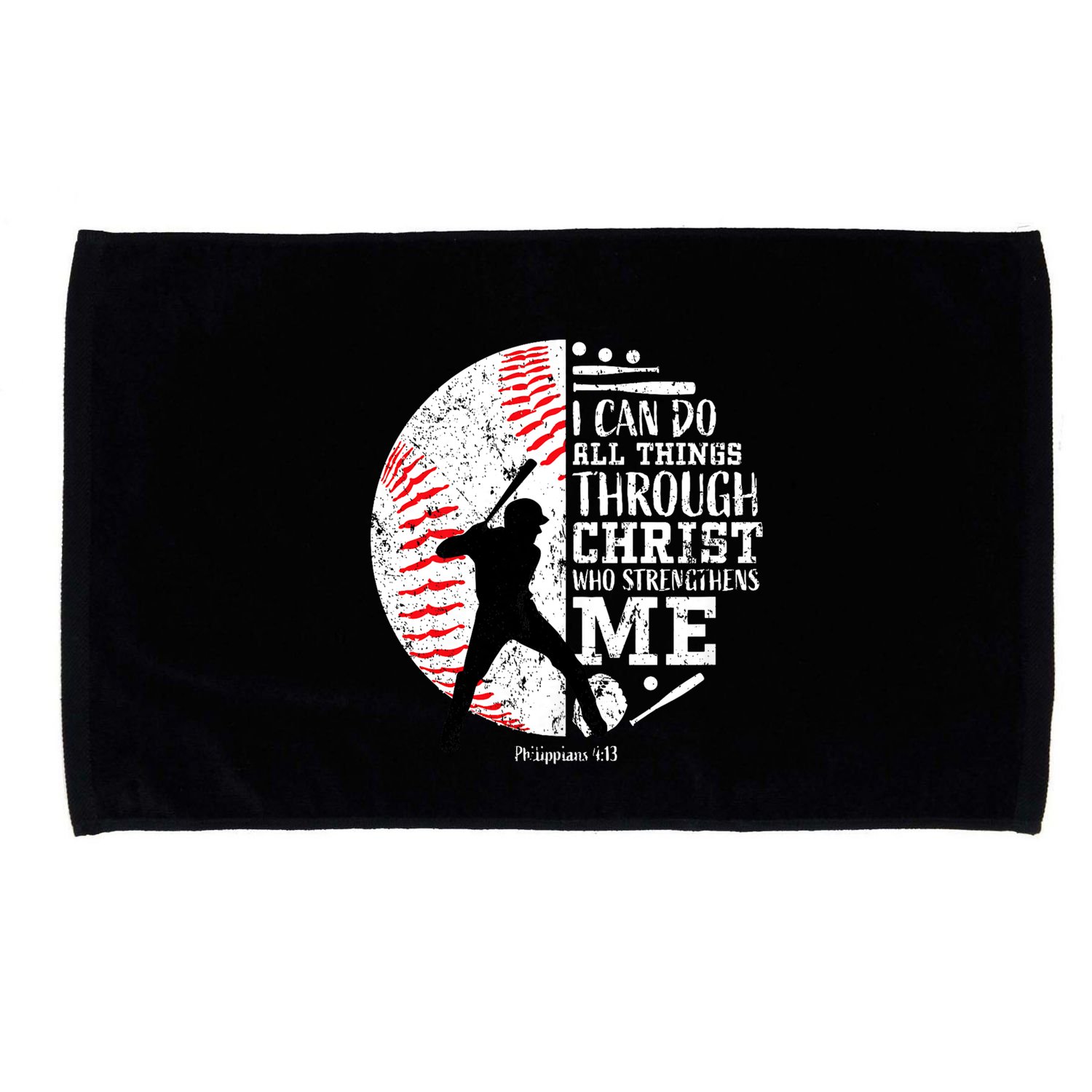 Philippians 4 13 I Can Do All Things Through Christ Who Strengthens Me Baseball Microfiber Hand Towel