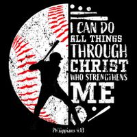 Philippians 4 13 I Can Do All Things Through Christ Who Strengthens Me Baseball Cropped Pullover Crew
