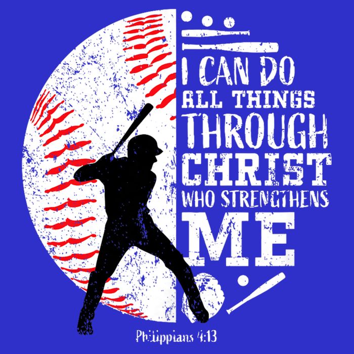 Philippians 4 13 I Can Do All Things Through Christ Who Strengthens Me Baseball V-Neck T-Shirt