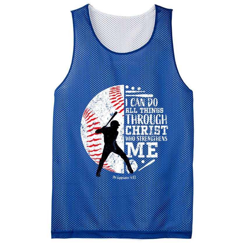 Philippians 4 13 I Can Do All Things Through Christ Who Strengthens Me Baseball Mesh Reversible Basketball Jersey Tank