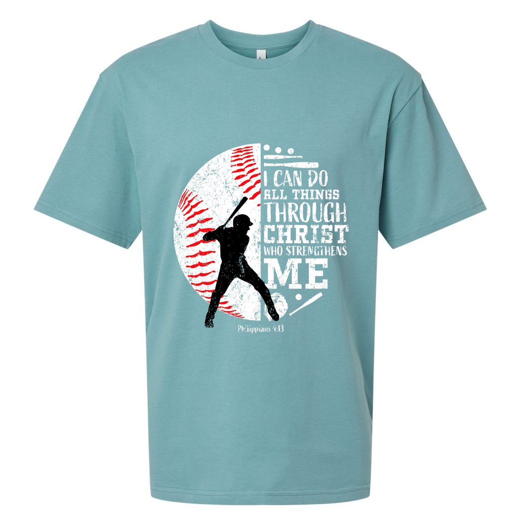 Philippians 4 13 I Can Do All Things Through Christ Who Strengthens Me Baseball Sueded Cloud Jersey T-Shirt