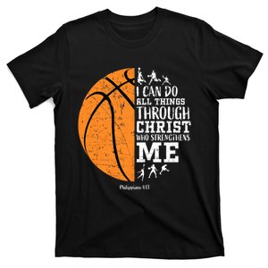 Philippians 4 13 I Can Do All Things Through Christ Who Strengthens Me Basketbal T-Shirt