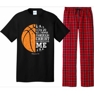 Philippians 4 13 I Can Do All Things Through Christ Who Strengthens Me Basketbal Pajama Set