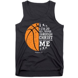 Philippians 4 13 I Can Do All Things Through Christ Who Strengthens Me Basketbal Tank Top