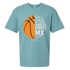 Philippians 4 13 I Can Do All Things Through Christ Who Strengthens Me Basketbal Sueded Cloud Jersey T-Shirt