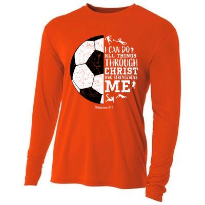 Philippians 4 13 I Can Do All Things Through Christ Who Strengthens Me Soccer Cooling Performance Long Sleeve Crew