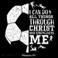 Philippians 4 13 I Can Do All Things Through Christ Who Strengthens Me Soccer Drawstring Bag